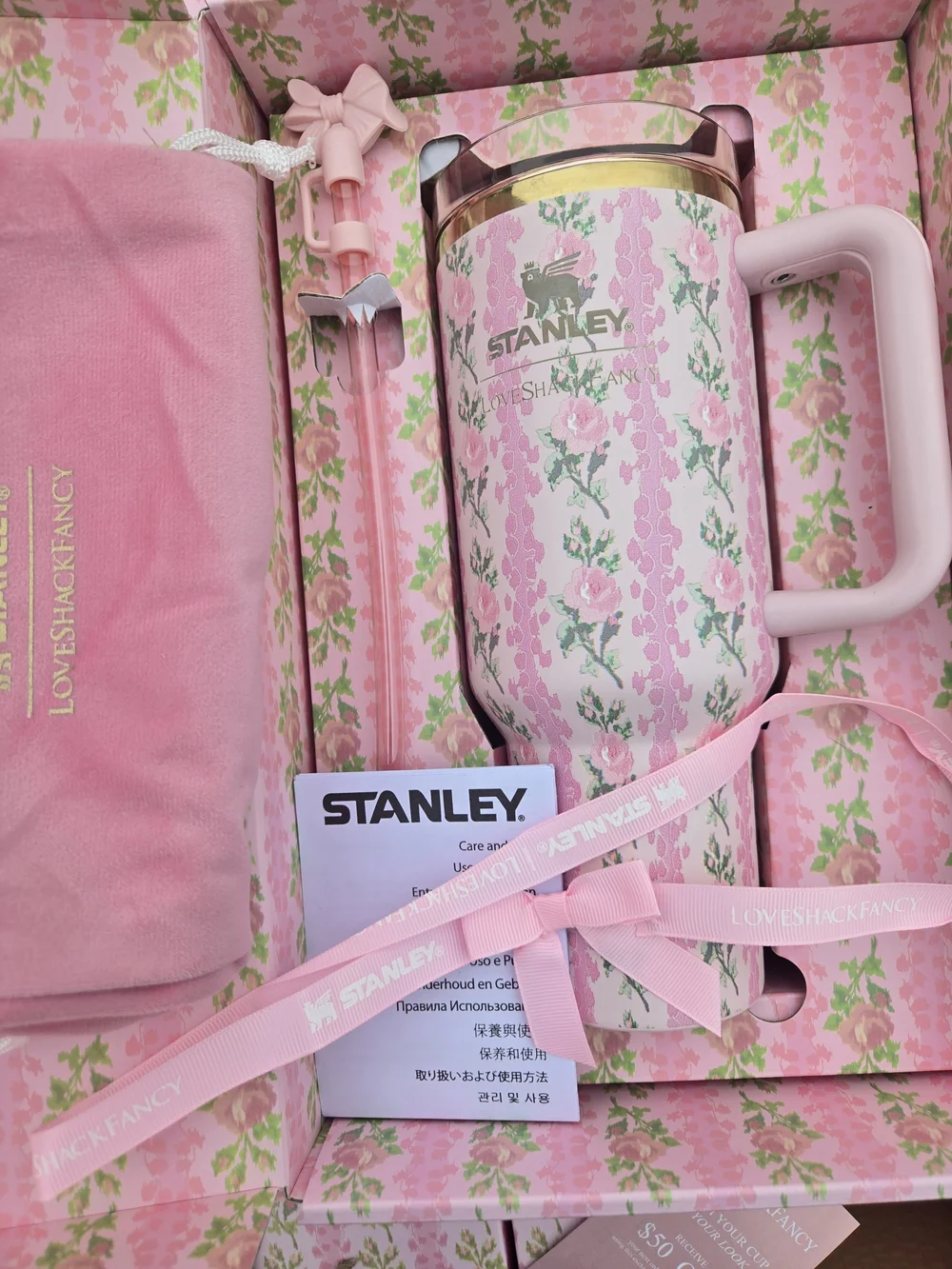 Stanley x LoveShackFancy Blooming Heirloom 40 oz Quencher H2.0 FlowState Tumbler